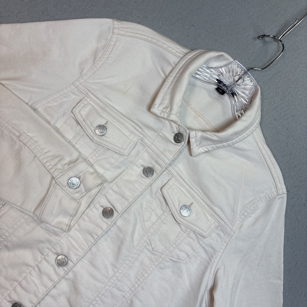Buffalo David Bitton Trucker Jacket Womens Medium Blush Pink Denim Button Front